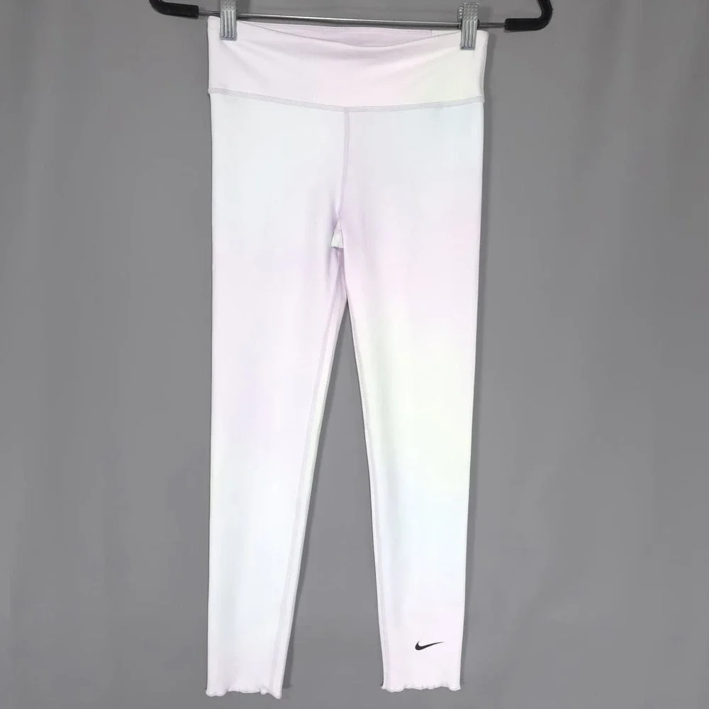NIKE‎ Kids Girls New Leggings MEDIUM Training White Tight Fit DJ5901-695